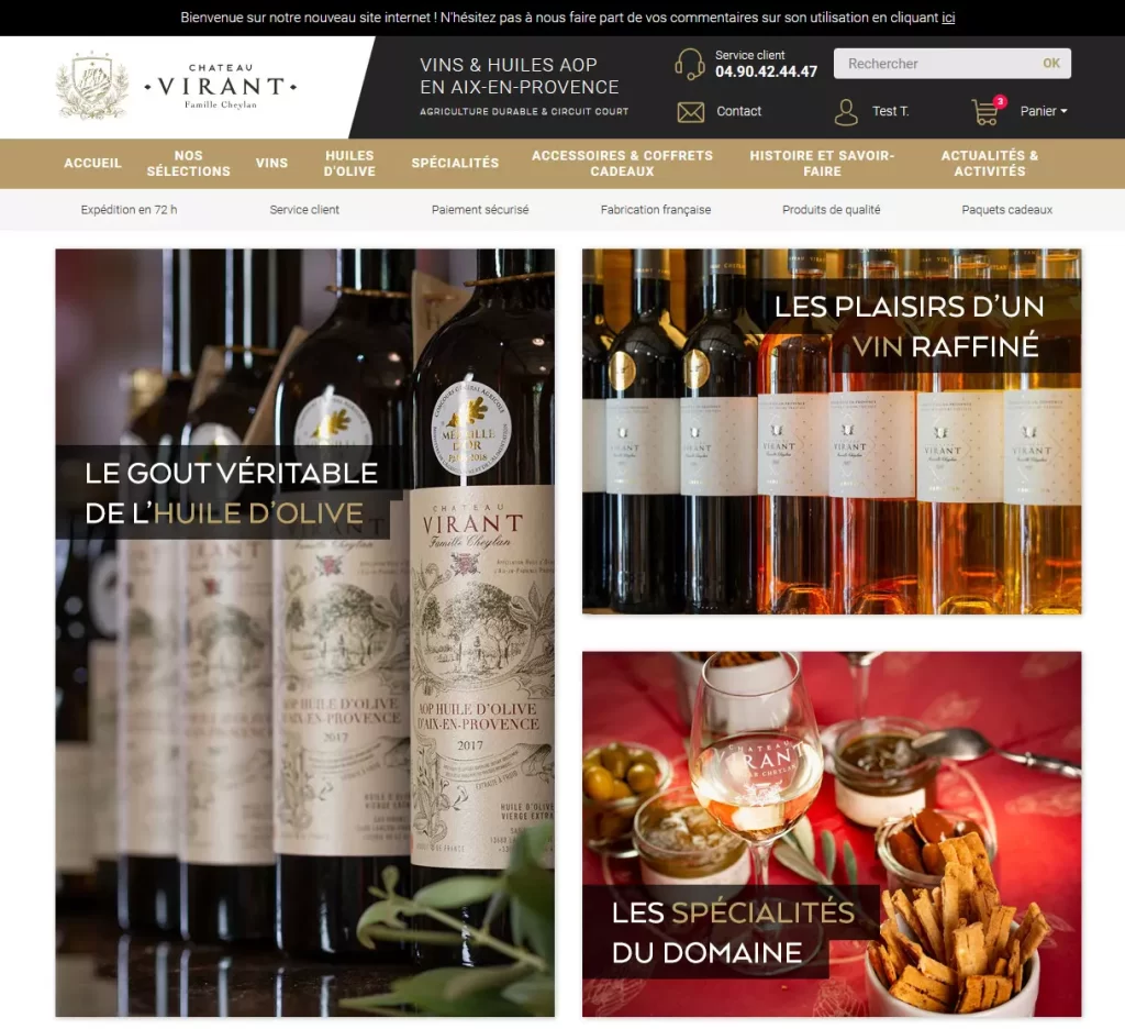 Aperçu du site Château Virant réalisé par LIJE Creative